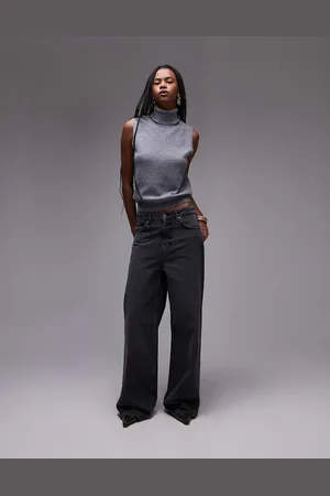 MANGO Danielle longline straight leg jeans in washed