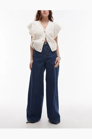 MANGO Emma gold button jeans in dark