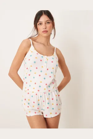 Loungeable Super soft camisole and shorts set in floral print