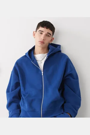 COLLUSION Boxy zip through hoodie in navy - part of a set