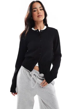 ASOS Knitted textured crew neck cardigan in