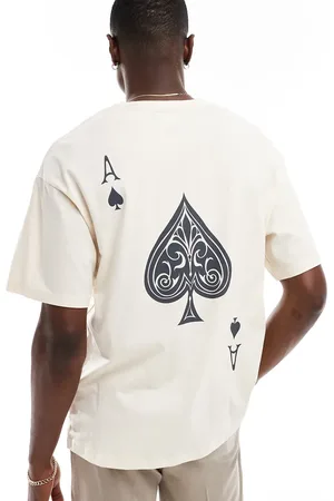 ADPT. Oversized T-shirt with ace of spades back print in cream