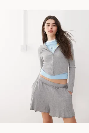 COLLUSION Shrunken hoodie in heather - part of a set