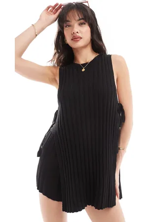 SNDYS Knit ribbed open tie side sleeveless top in - part of a set