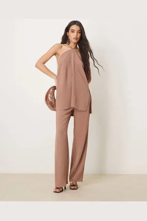 ASOS Tailored straight leg pants in mocha - part of a set