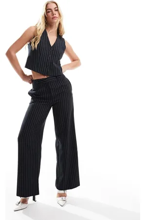New Look Formal wide leg pants in pinstripe