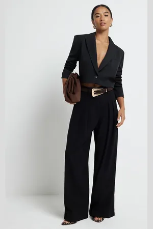 River Island Pleated wide leg pants in
