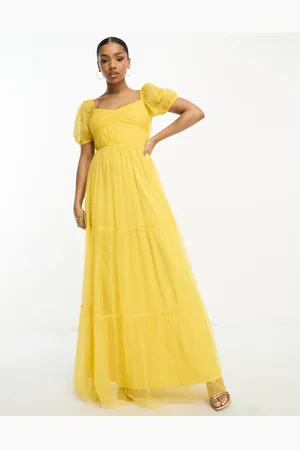 ANAYA Tulle maxi dress with sweetheart neckline in