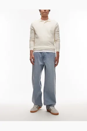 Topman Rigid baggy jeans in light wash