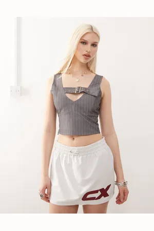 COLLUSION Tailored buckle cami top in pinstripe