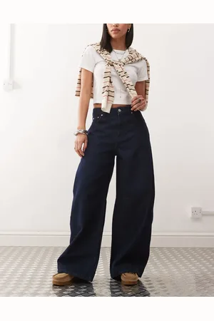 Reclaimed Wide leg barrel jeans in indigo rinse wash
