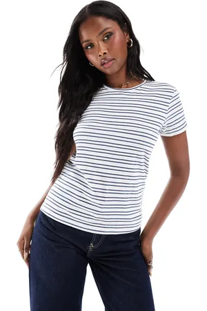 Daisy Street Baby tee in and white stripe