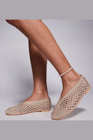 Public Desire Dylan woven ballet flats in cream