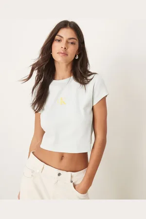 Calvin Klein Monologo baby tee in sage