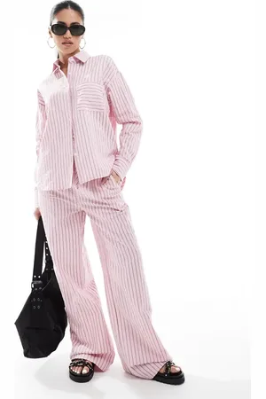 Threadbare Drawstring straight leg pants in stripe - part of a set