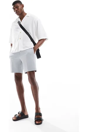 River Island Waffle texture shorts in light blue