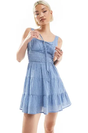 Daisy Street Check tiered mini dress in check