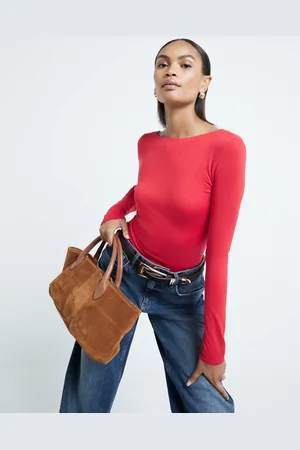 River Island Long sleeve top with open back in