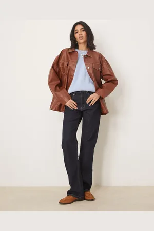 Gina Tricot Mid rise relaxed straight leg jeans in rinse wash indigo - part of a set