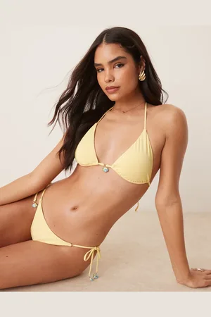 Stradivarius Charm detail bikini top in