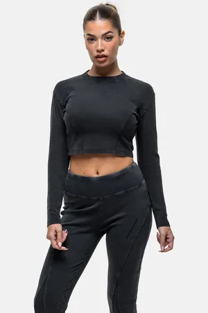 Good For Nothing Exposed seam long sleeve top in sun faded wash