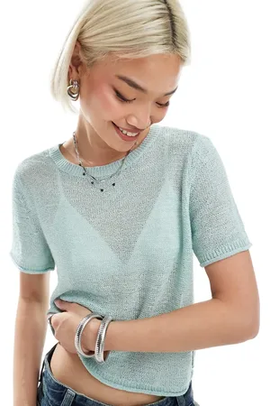 ONLY Short sleeve knit top in light