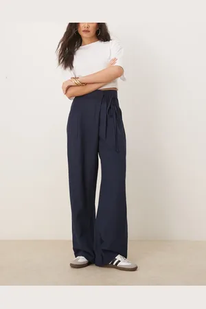 ASOS Tailored wrap tie pants with linen in