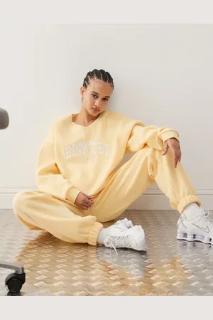 Edikted Girl v neck sweatshirt in yellow - part of a set