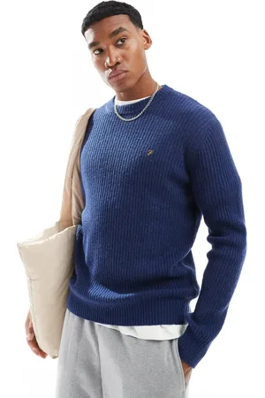 Farah Halton knitted rib sweater in
