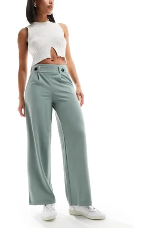 JDY High waisted wide fit tailored pants in teal
