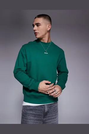HUGO BOSS WeSmallcrew central logo sweatshirt relaxed fit in mid