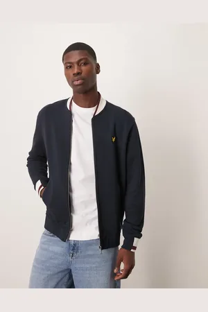 Lyle & Scott Half Tipped Jersey bomber jacket in