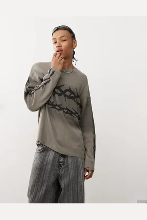 The Ragged Priest Washed sweater with thorn artwork in