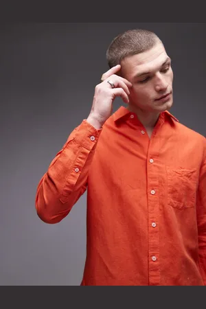 MANGO Linen mix long sleeve shirt in