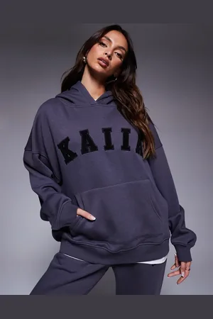 Kaiia Logo oversized hoodie in dark - part of a set