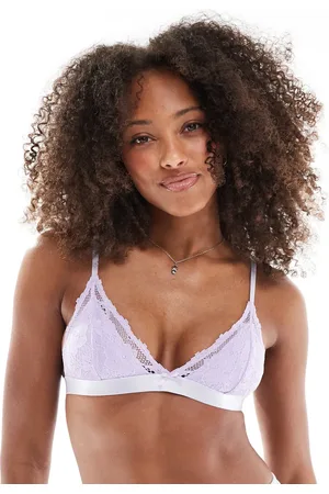 Cotton On Cotton On everyday lace triangle padded bralette in lavender