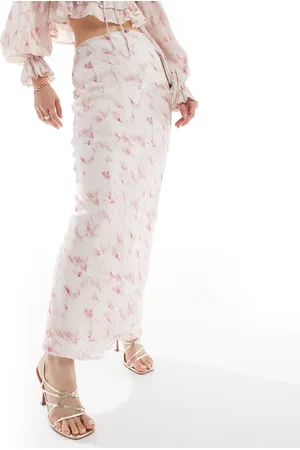 Love Triangle Crinkle maxi skirt in blur print - part of a set
