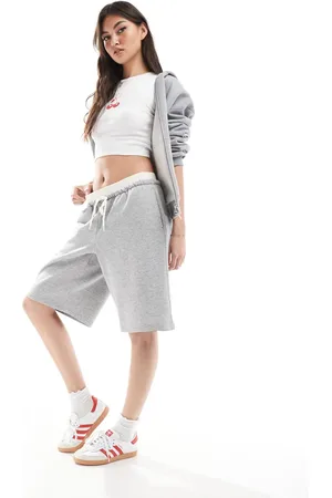Monki Jersey jorts with elastic waistband in heather