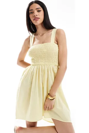 Esmée Exclusive mini beach dress with shirring detail in