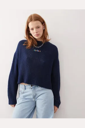 Kickers Loose fit thin knit sweater in navy