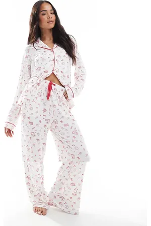 Threadbare Soft touch brunch print pajama set in