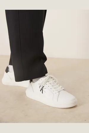 Calvin Klein Chunky cupsole leather sneakers in and black