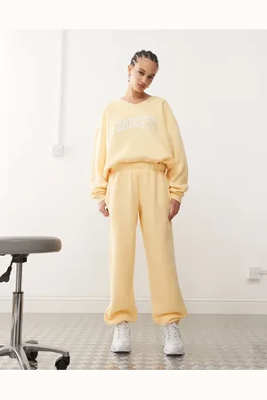 Edikted Clark oversized sweatpants in yellow - part of a set