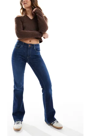 ONLY Ann mid rise flare jeans in dark