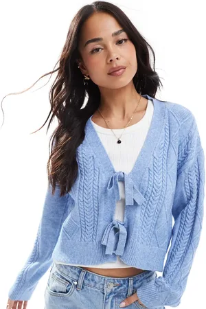 ONLY Tie front knit cardigan in