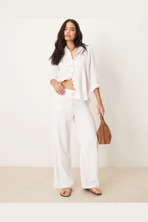 JDY Wide leg tie waist linen mix pants in - part of a set
