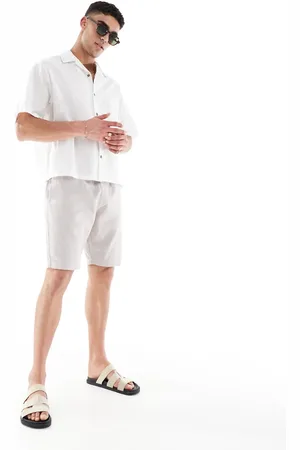 French Connection French Connection linen drawstring shorts in stone