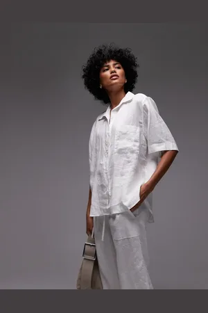 ARKET Linen short sleeve shirt with camp collar