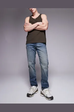 River Island Slim fit distressed jeans in vintage midwash
