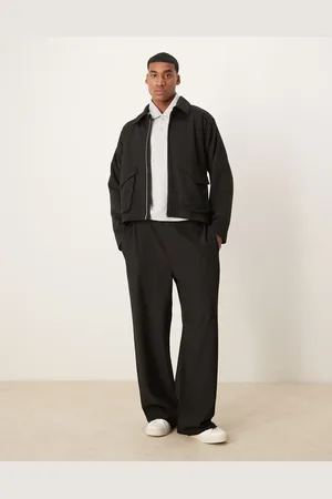 ASOS Oversized boxy jacket in scuba in black